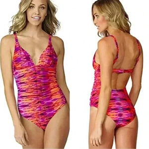 Leilani Women's Sol Seeker Shape Bali Tank One Piece Swimsuit Size 10 Very Nice